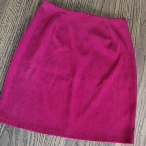 Dark Red Faux Suede Pencil Skirt